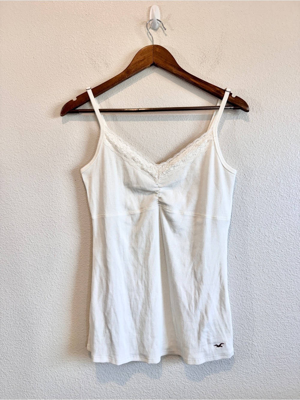 Hollister Limited Edition Lace Cami Tank L White Coquette Balletcore Y2K K82